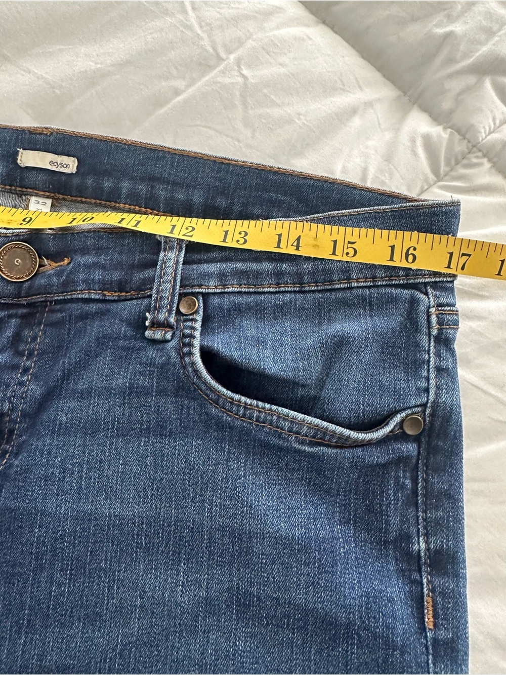 Edison Skinny Jeans in Medium Dark Blue Wash size 32 - Picture 10 of 14